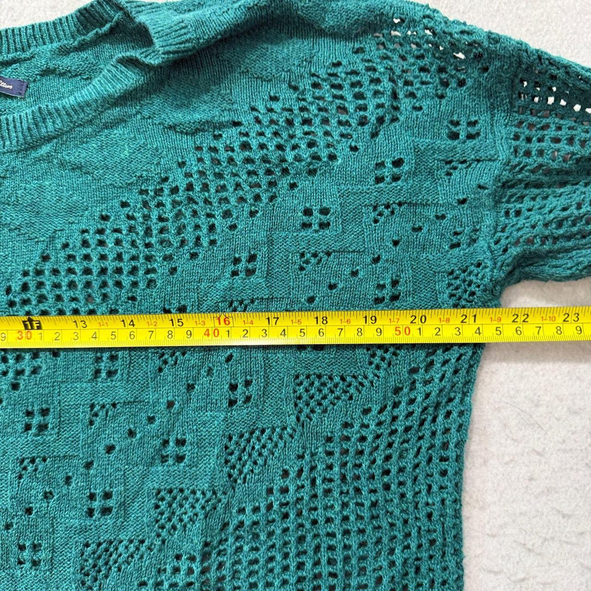 Vintage Y2K 2000's Women's American Eagle Teal Boxy Knit Sweater