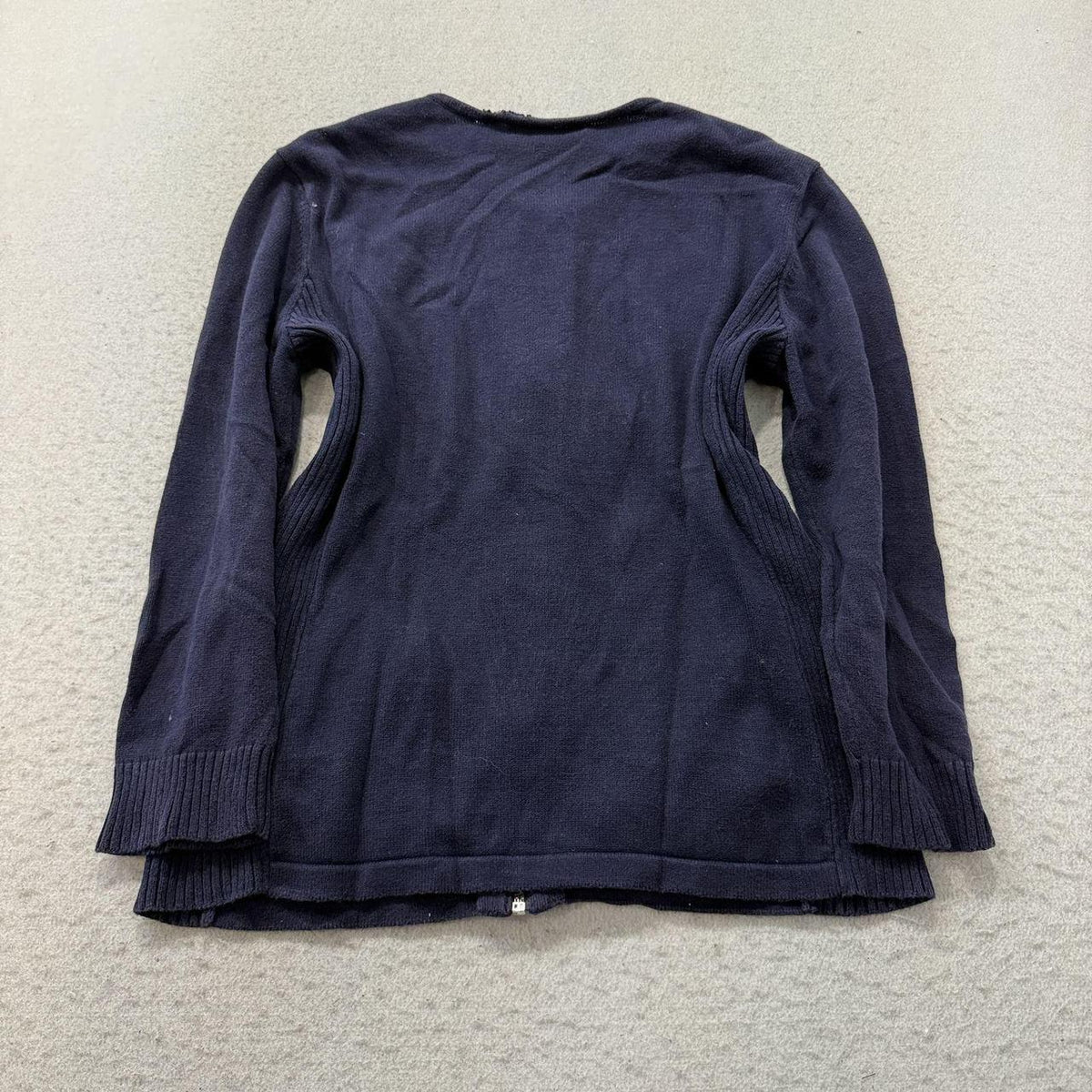 Vintage Y2K 2000's Women's Lauren Ralph Lauren Navy Oversized Zip Up Cardigan