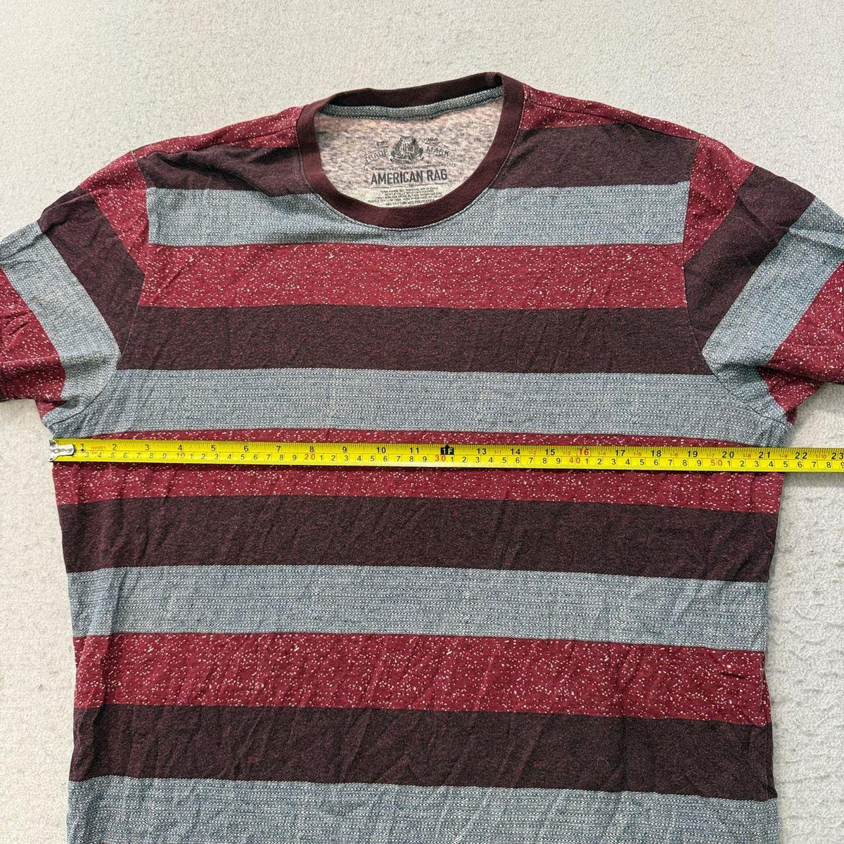 Vintage Y2K 2000's American Rag Burgundy Striped Grunge Tee