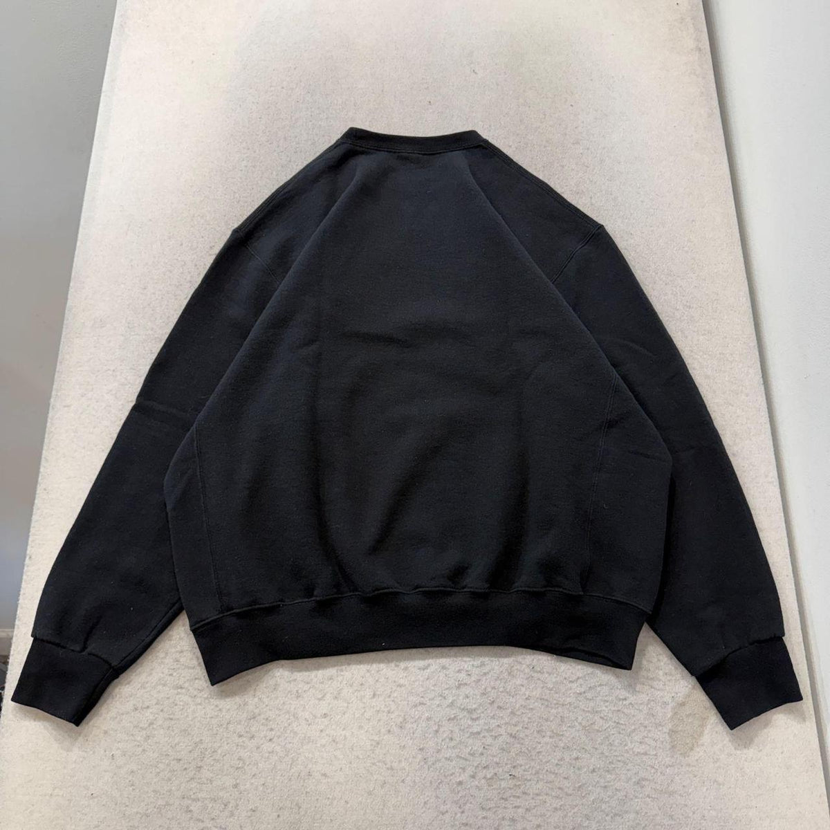 Vintage Y2K 2000's Russell Athletic Black Faded Boxy Crewneck Sweatshirt