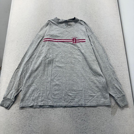 Vintage 90s Russell Athletic Heather Grey Boxy Graphic Long Sleeve Tee
