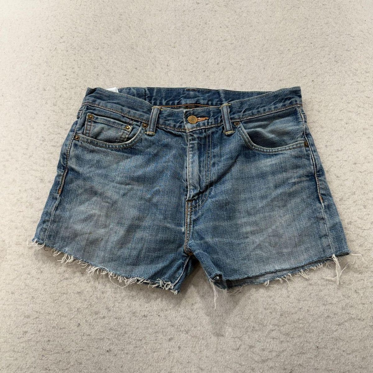 Vintage Y2K 2000's Women's Levi's Faded Open Leg Denim Shorts