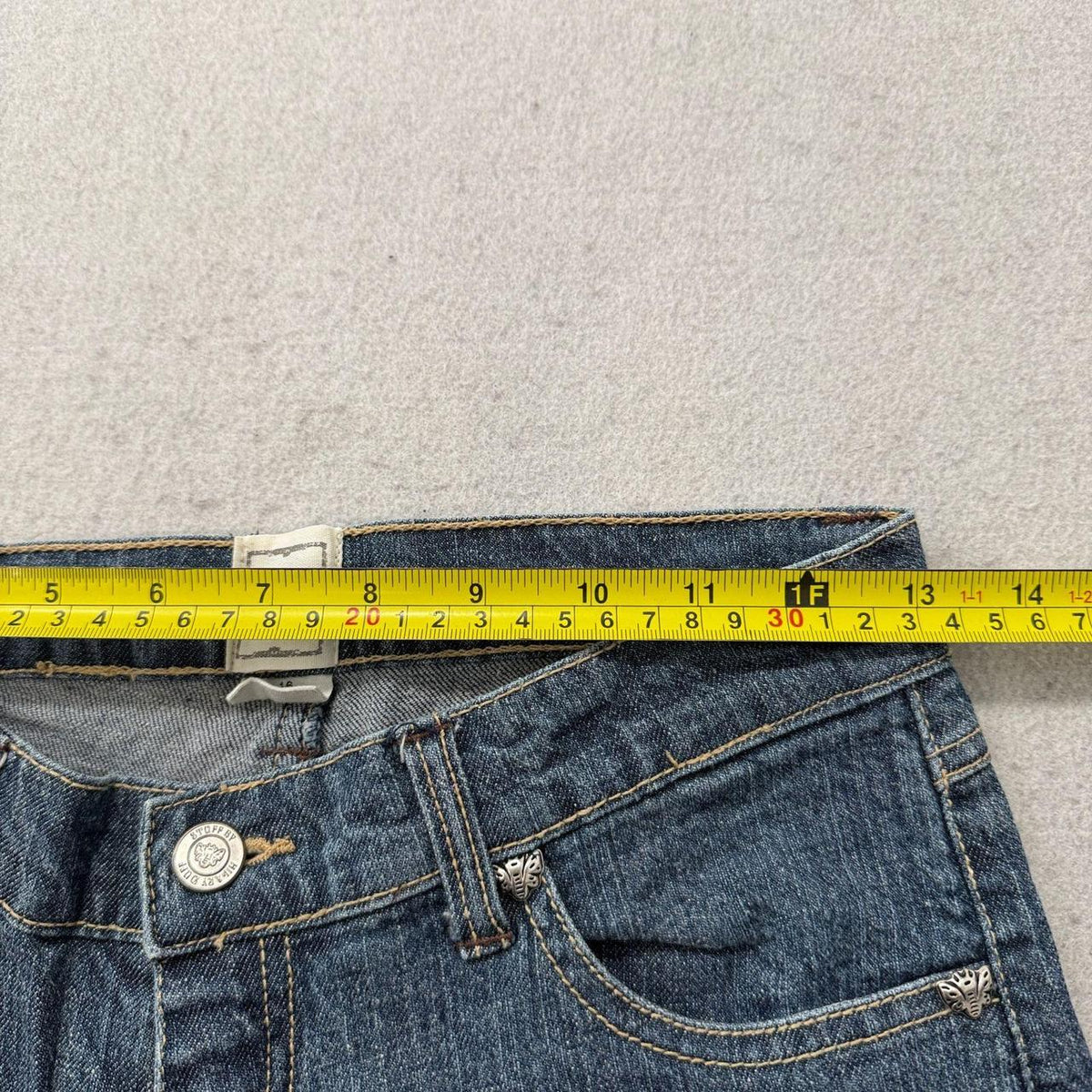 Vintage Y2K 2000's Stuff by Hilary Duff Faded Open Leg Embroidered Jeans