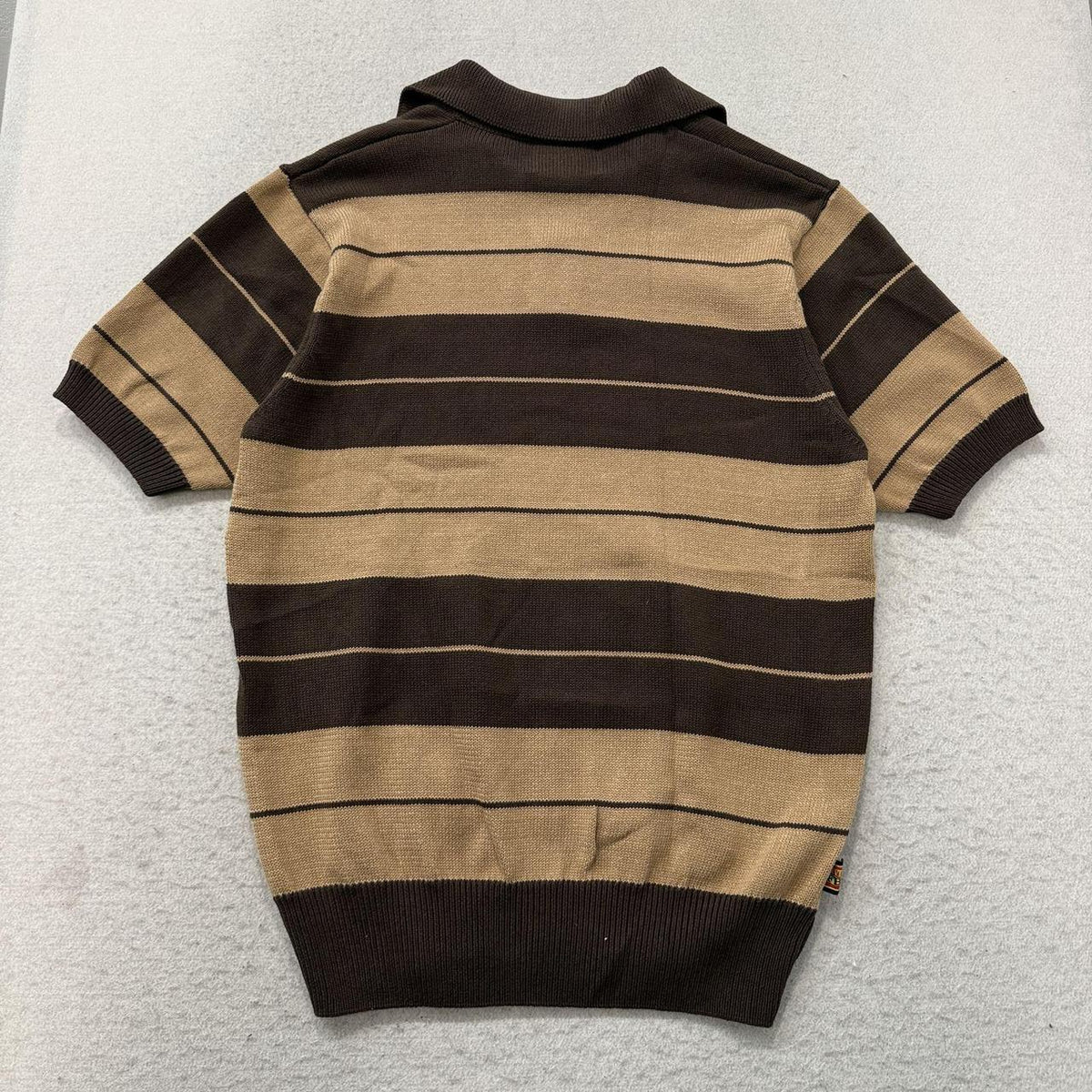 Vintage Y2K 2000's Orange Tactics Brown Striped Boxy Polo Shirt