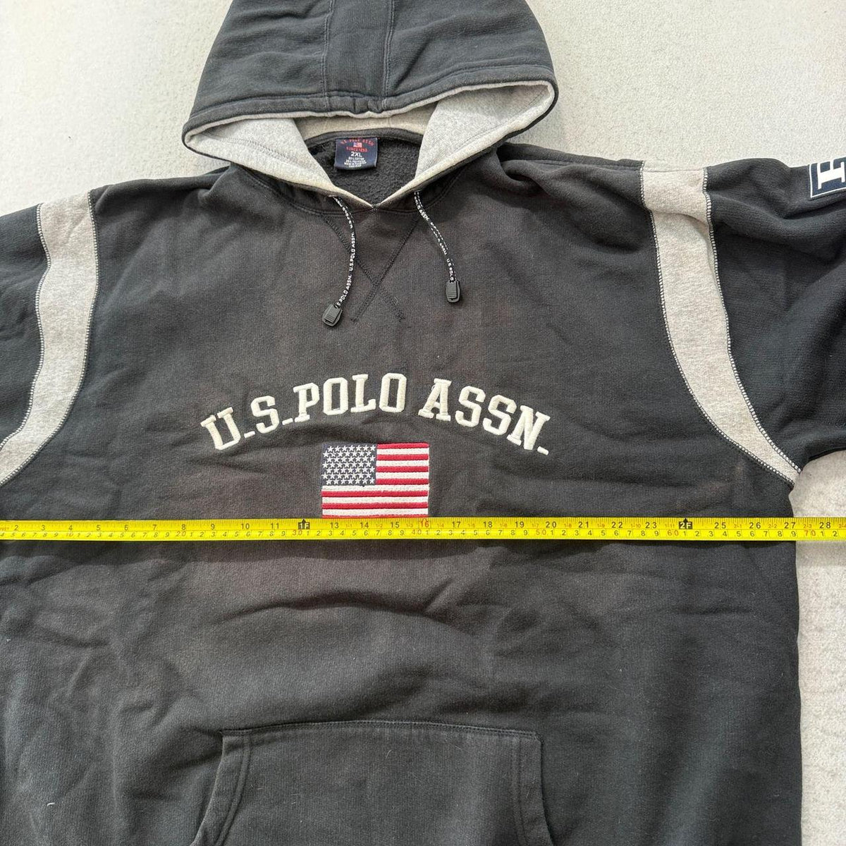 Vintage Y2K 2000's U.S. Polo Assn. Black Faded Oversized Hoodie