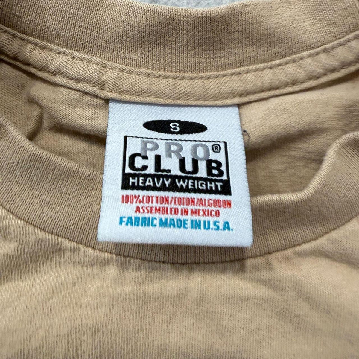 Vintage Y2K 2000's Pro Club Tan Boxy Blank Heavyweight Tee