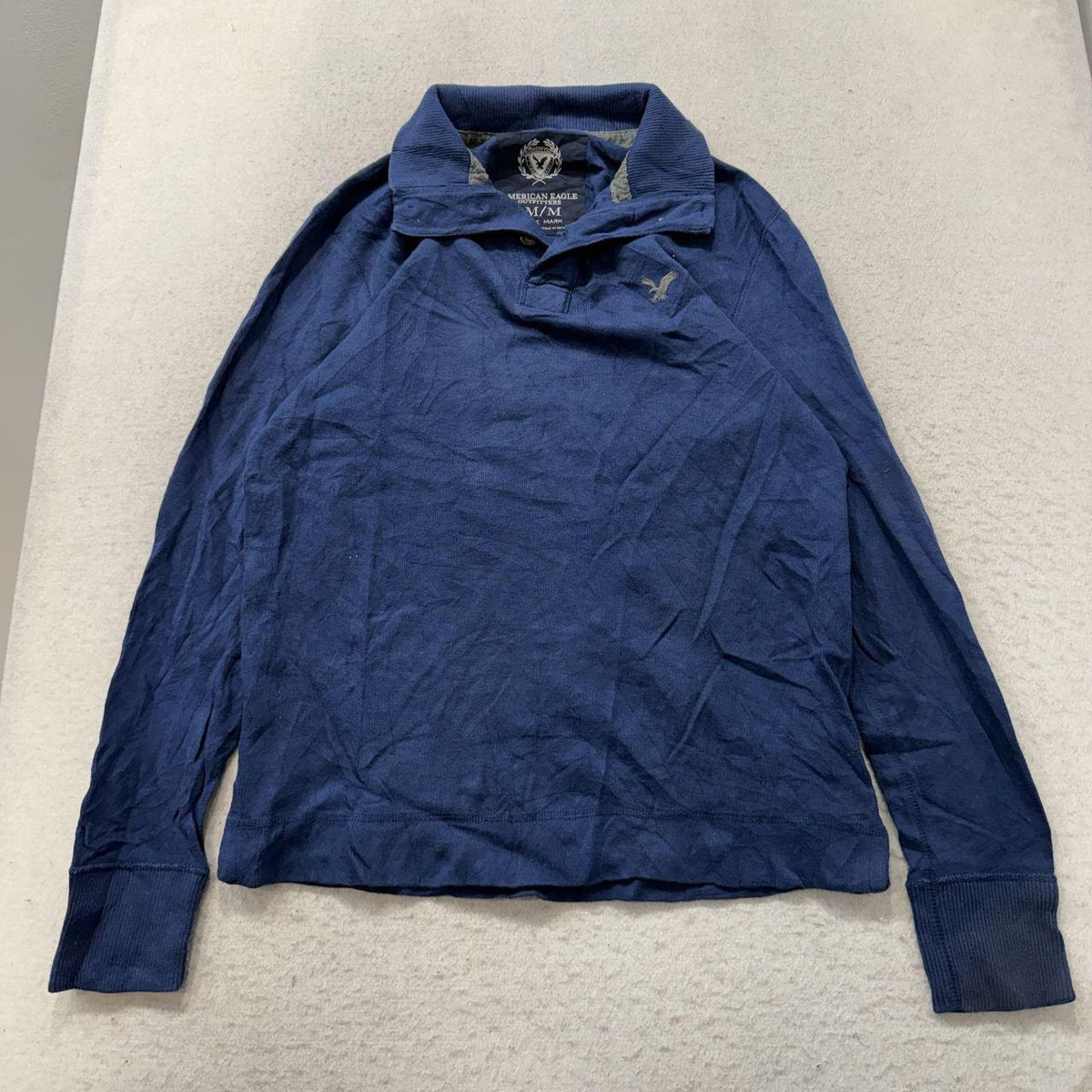 Vintage Y2K 2000's Women's American Eagle Navy Boxy Pullover Shirt