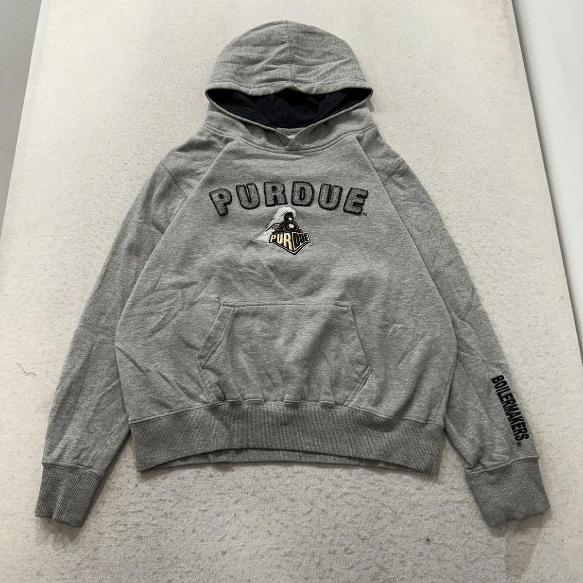Vintage Y2K 2000's Stadium Athletics Grey Oversized Faded Spellout Hoodie
