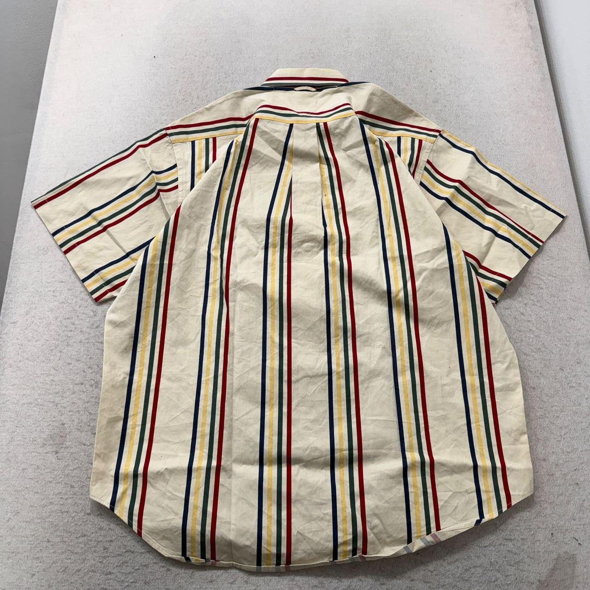 Vintage Y2K 2000's Tommy Hilfiger Cream Striped Button-Up Shirt