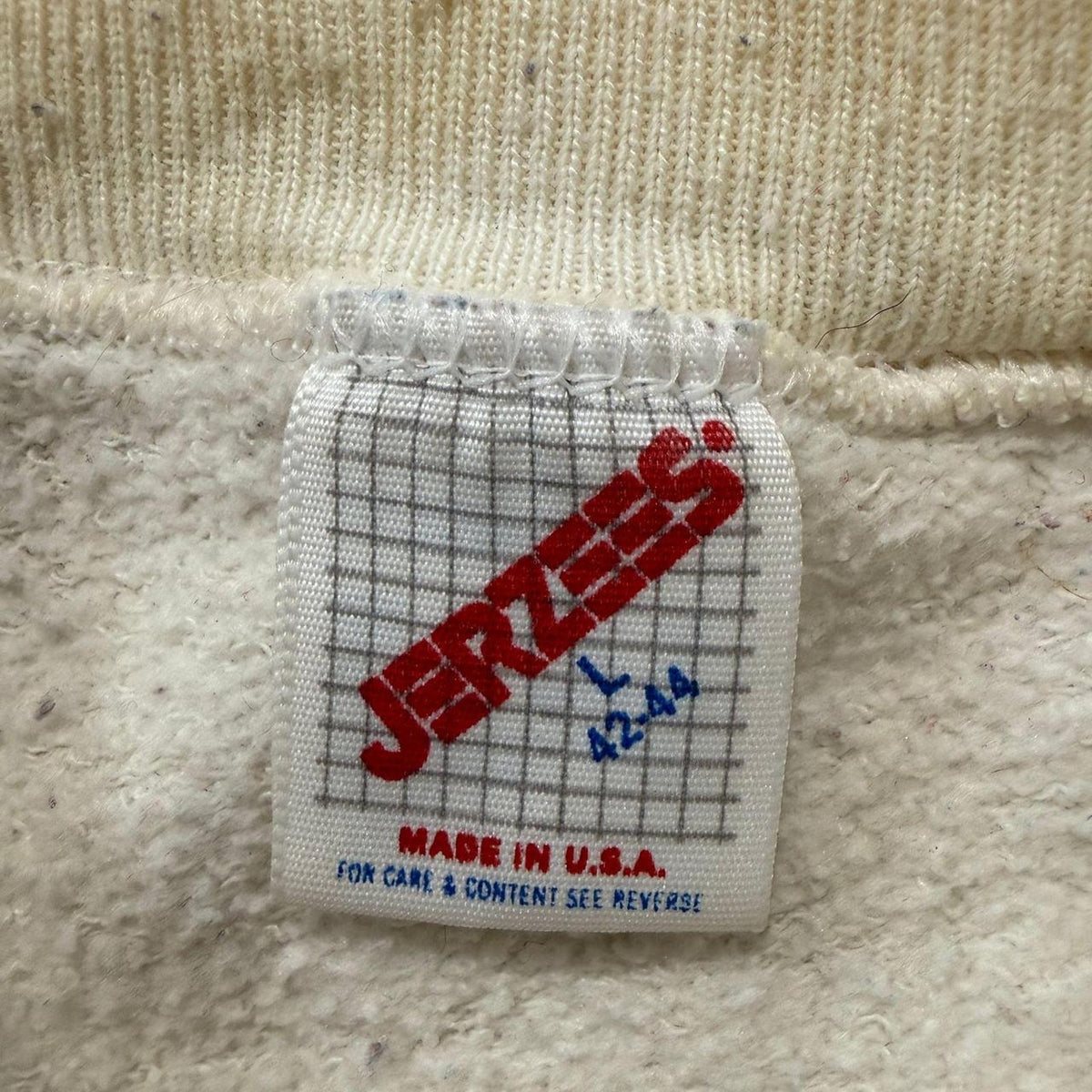 Vintage 90s Jerzees Cream Oversized Graphic Sweatshirt