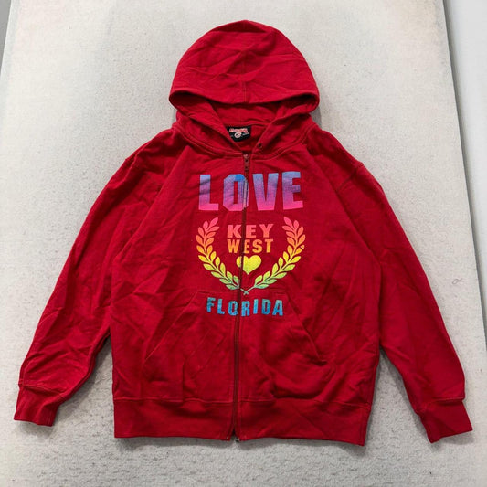Vintage Y2K 2000's Stitches Red Zip Up Graphic Hoodie