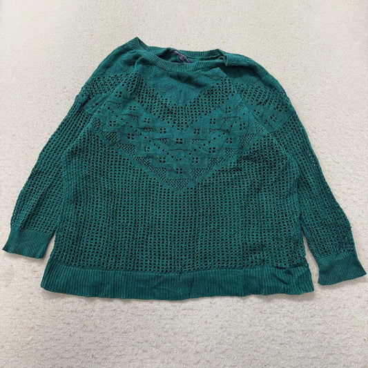 Vintage Y2K 2000's Women's American Eagle Teal Boxy Knit Sweater