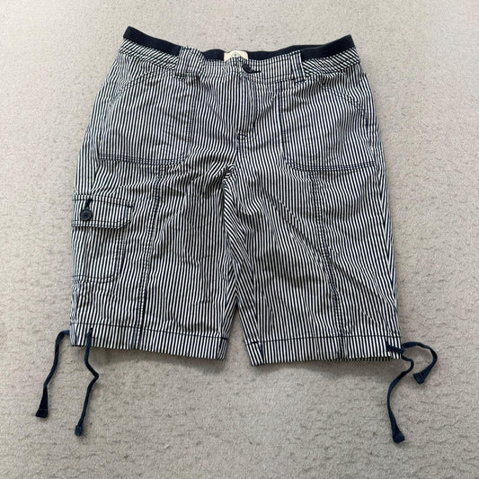 Vintage Y2K 2000's Women's Baggy Navy Striped Cargo Shorts