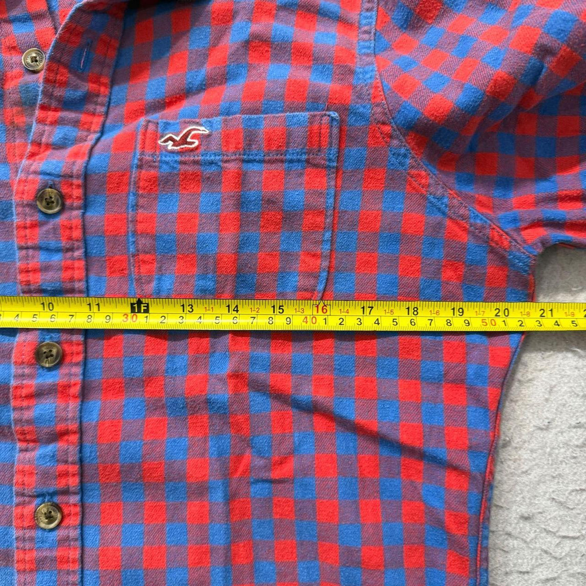 Vintage Y2K 2000's Hollister Red Gingham Boxy Grunge Flannel Shirt