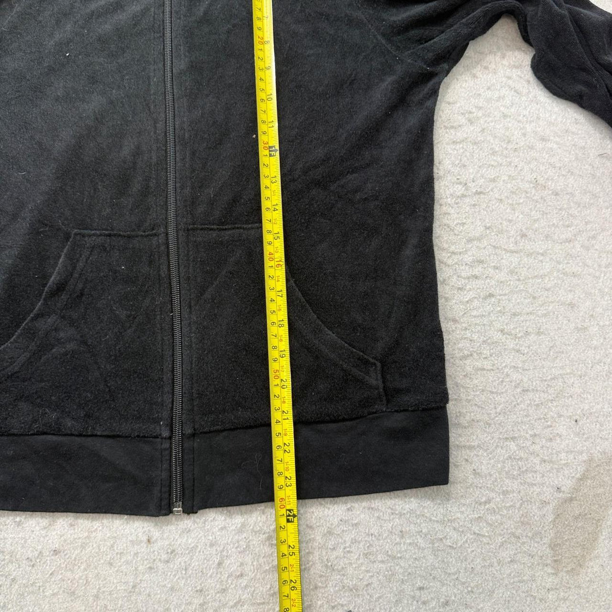Vintage Y2K 2000's Women's Juicy Couture Black Velour Zip Up Track Jacket