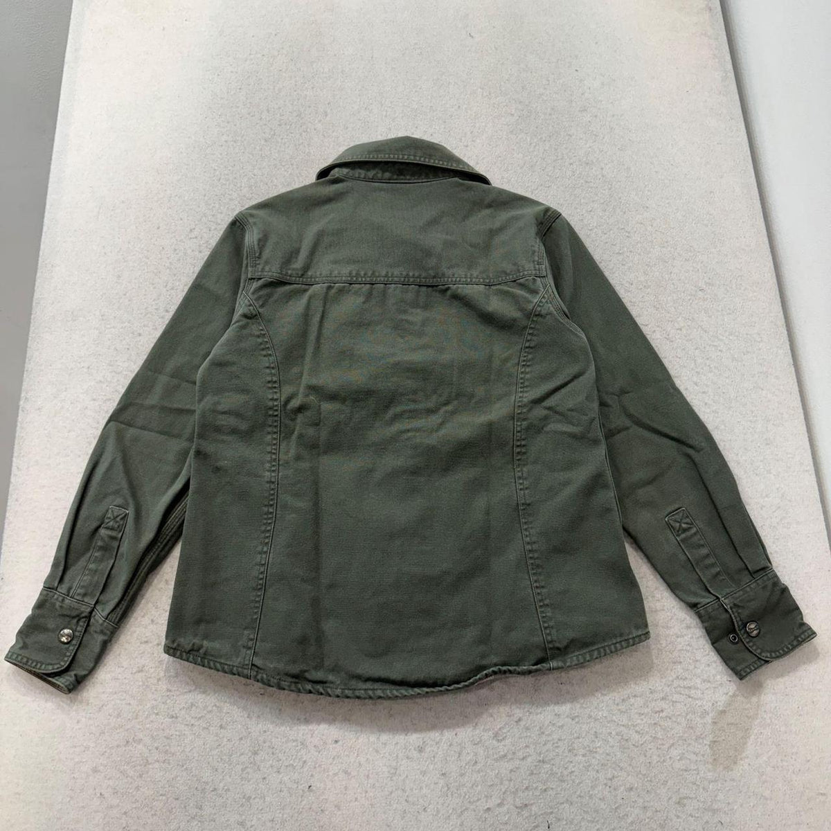 Vintage Y2K 2000's Women's Carhartt Olive Green Work Denim Shirt