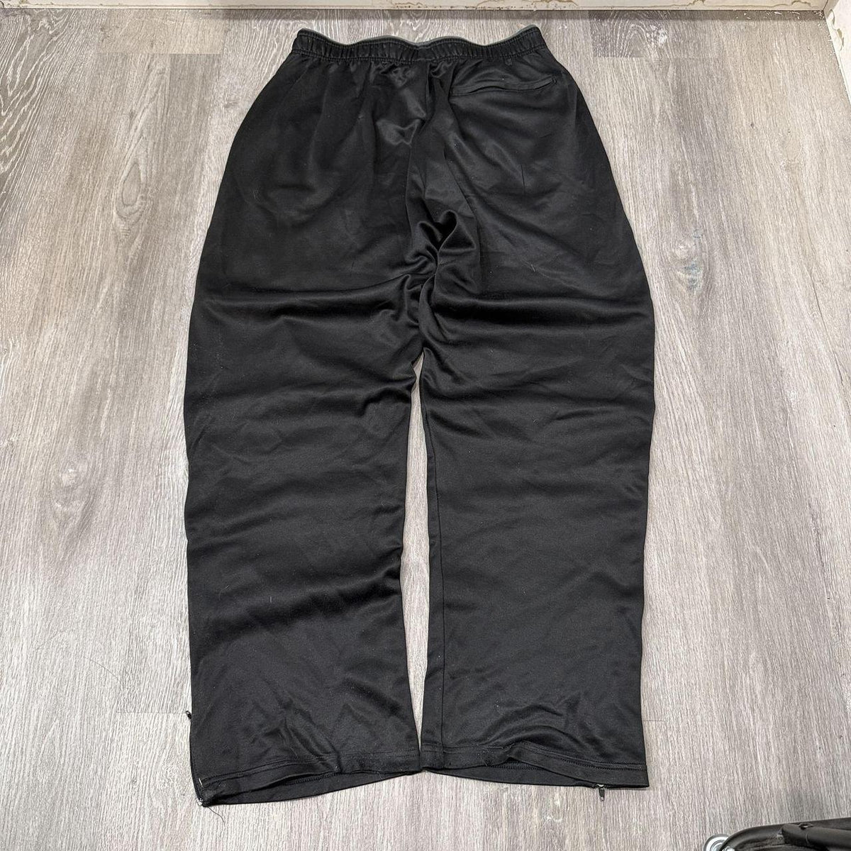 Vintage Y2K 2000's Russell Black Baggy Track Pants Neon Stripe