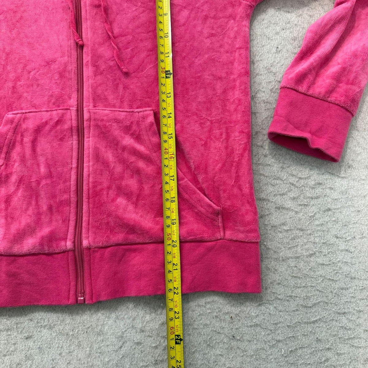 Vintage Y2K 2000's Women's Juicy Couture Hot Pink Velour Zip Up Hoodie