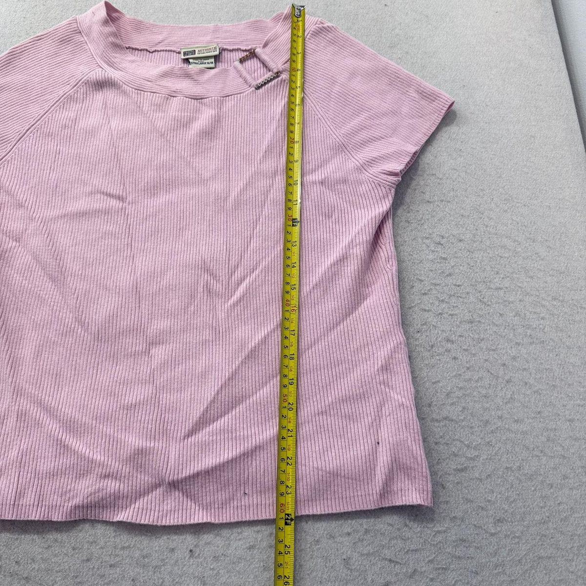 Vintage Y2K 2000's Women's Faded Glory Mauve Pink Boxy Ribbed Tee