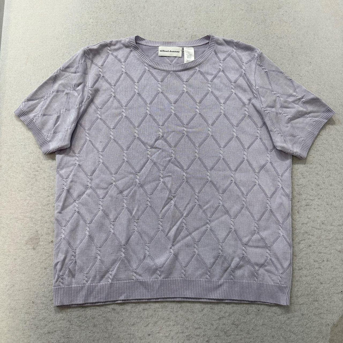 Vintage Y2K 2000's Women's Alfred Dunner Lavender Boxy Quilted Tee