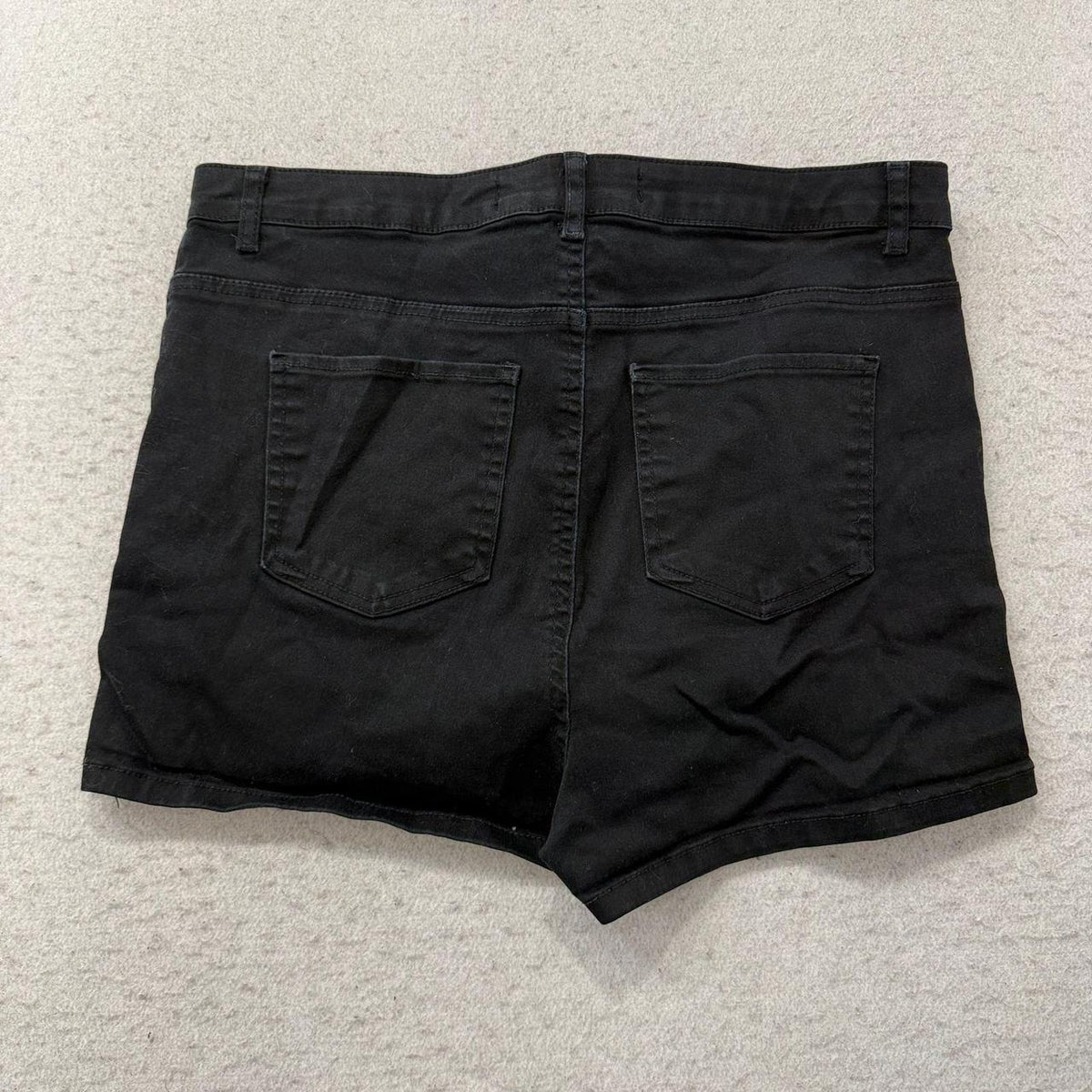 Vintage Y2K 2000's Women's Black Faded Open Leg Denim Shorts
