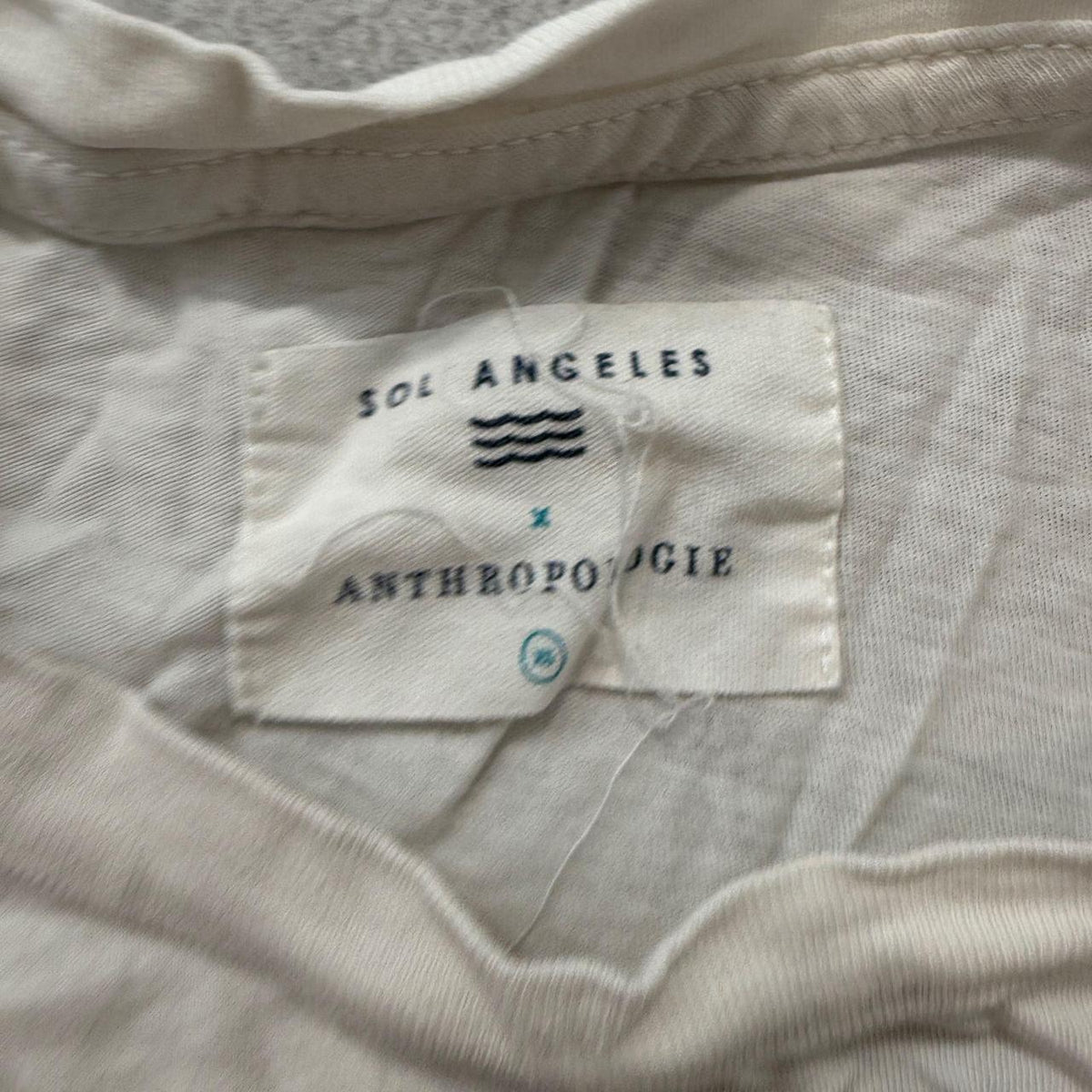 Vintage Y2K 2000's Anthropologie Cream Graphic Spellout Tee