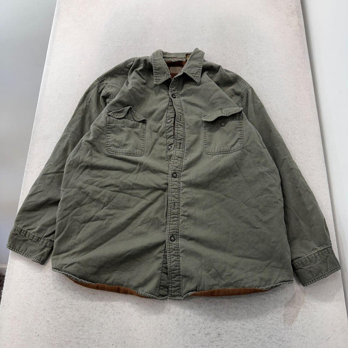 Vintage Y2K 2000's Sage Green Corduroy Lined Overshirt Jacket