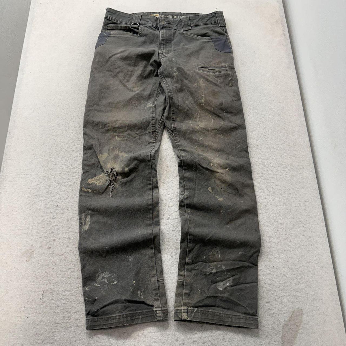 Vintage Y2K 2000's Baggy Distressed Grey Work Pants