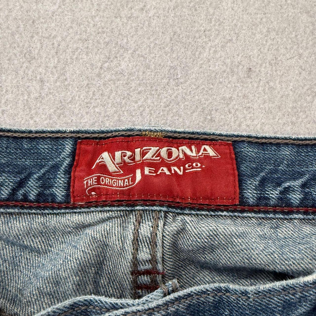 Vintage Arizona Wide Leg Jeans Women's Blue Denim Zip Fly Frayed Hem Size W35