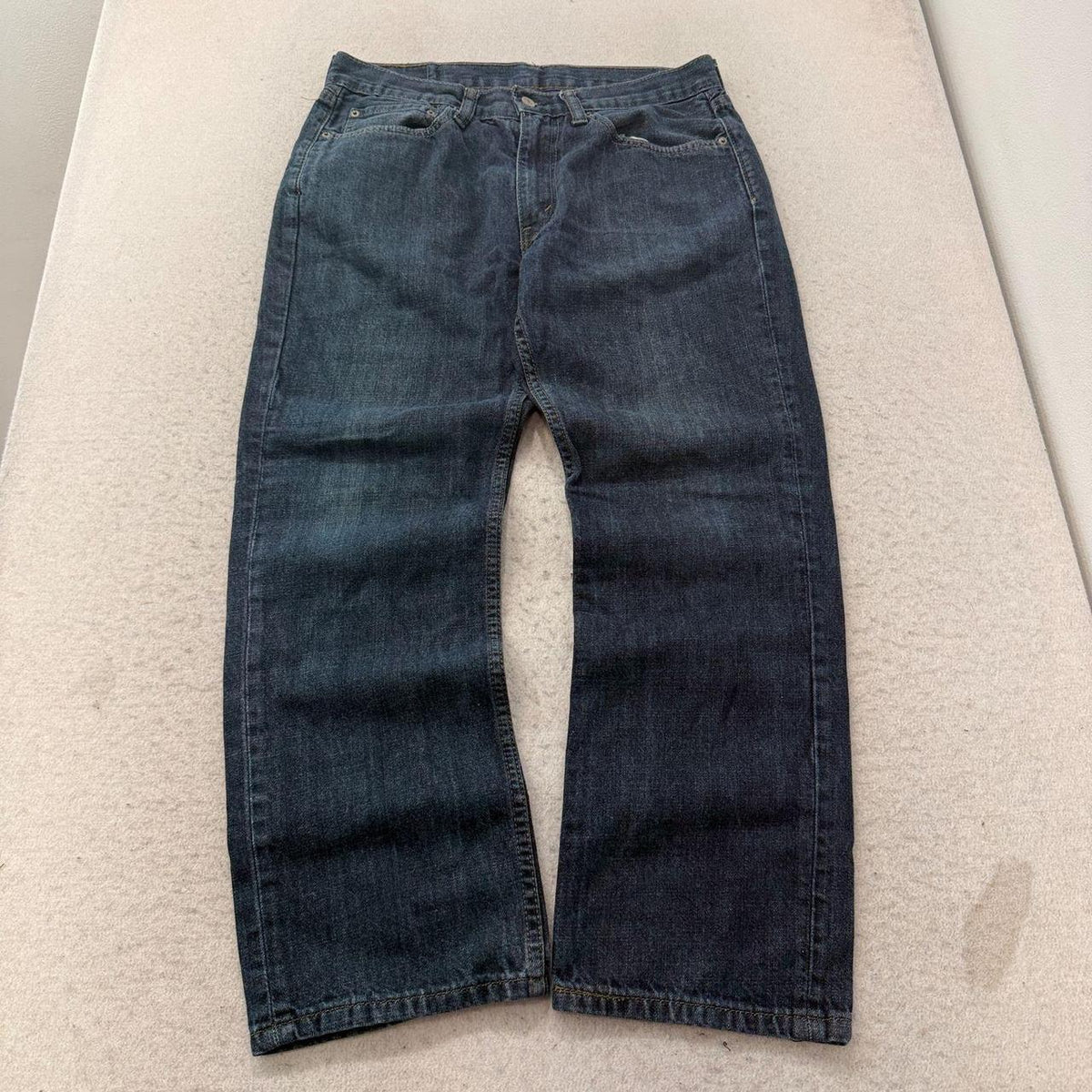 Vintage Y2K 2000's Dark Wash Open Leg Faded Denim Jeans