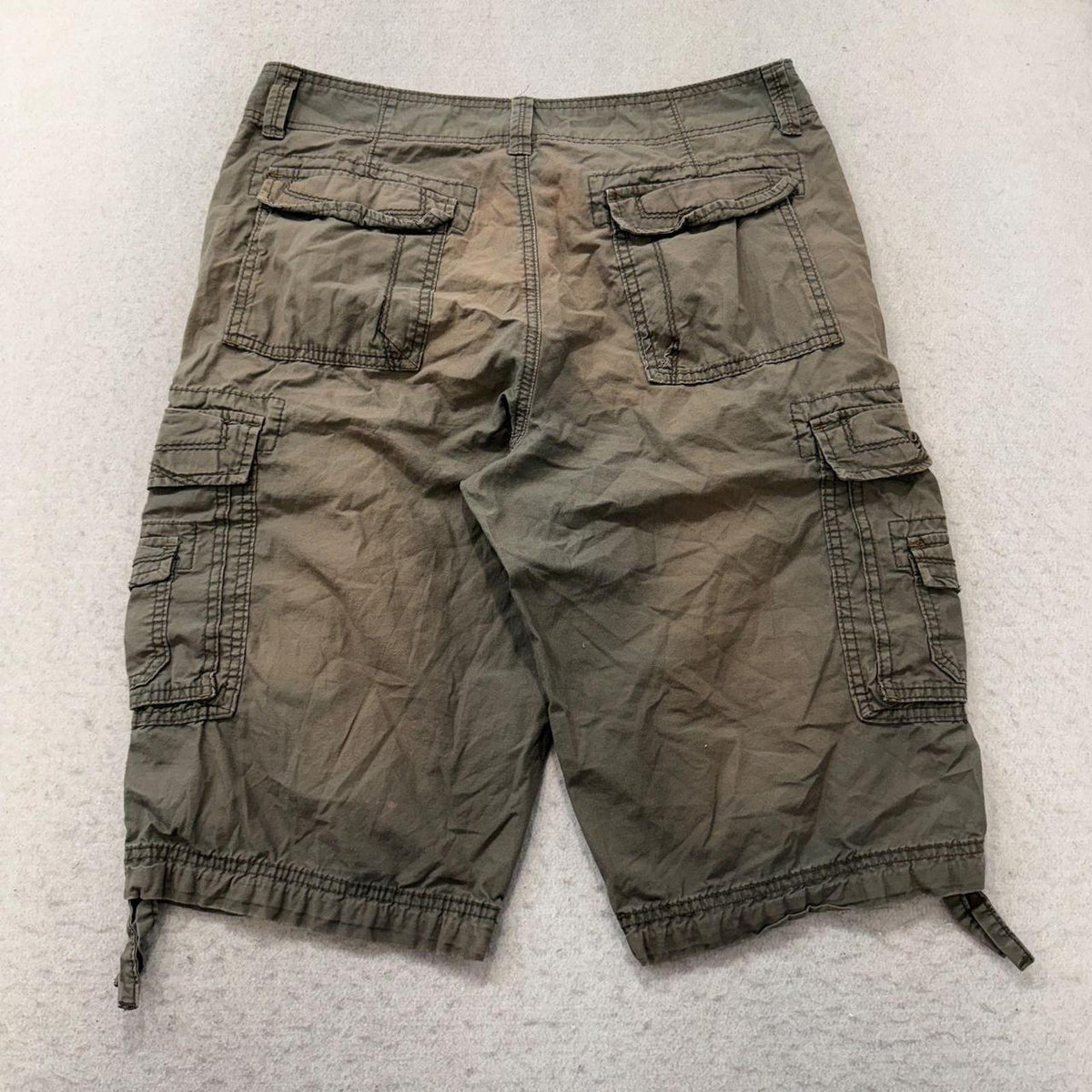 Vintage Y2K 2000's Unionbay Olive Baggy Faded Cargo Shorts