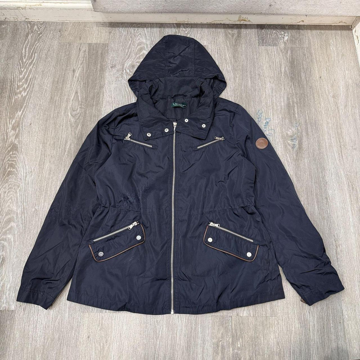 Vintage Y2K 2000's Women's Lauren Ralph Lauren Navy Oversized Puffer Jacket