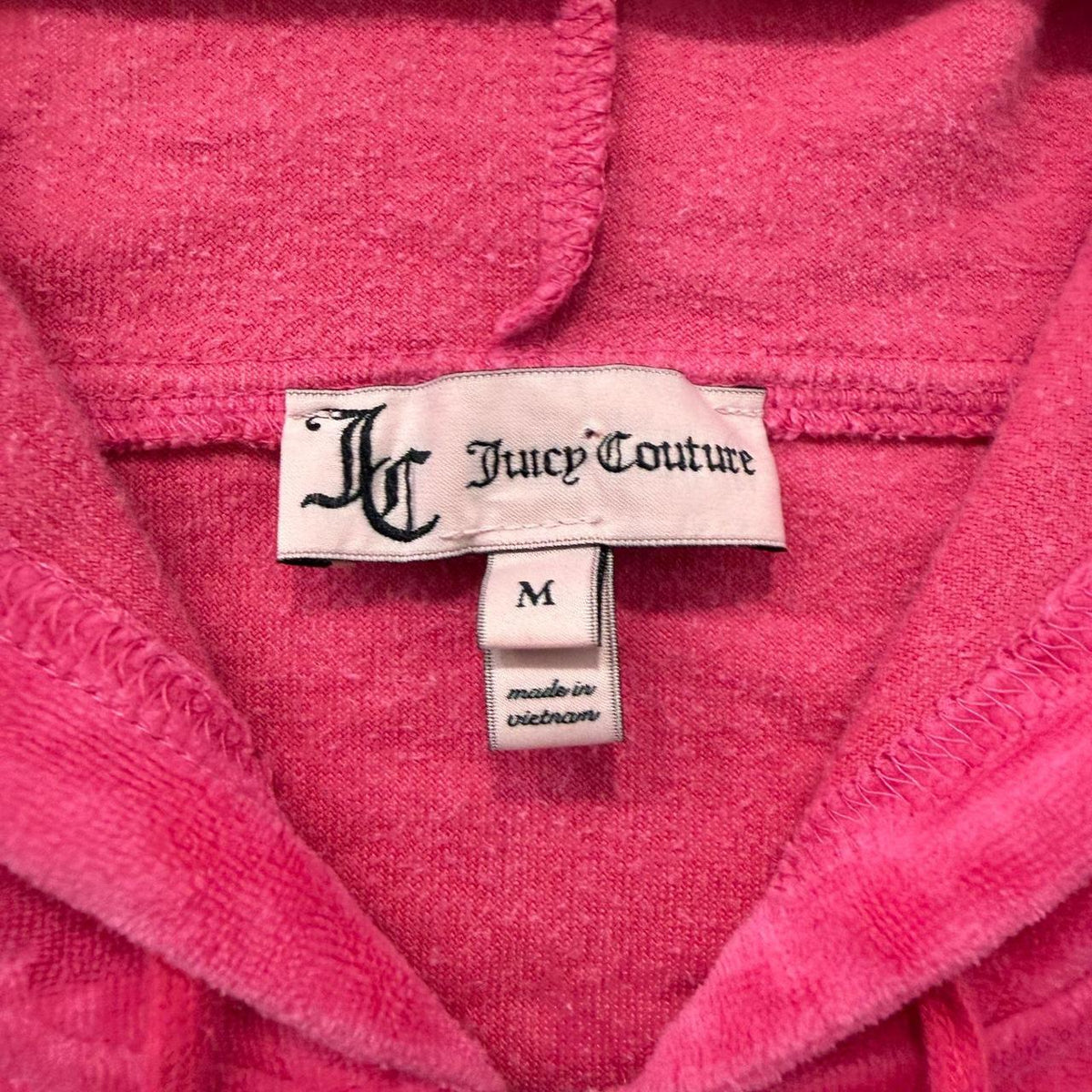 Vintage Y2K 2000's Women's Juicy Couture Hot Pink Velour Zip Up Hoodie