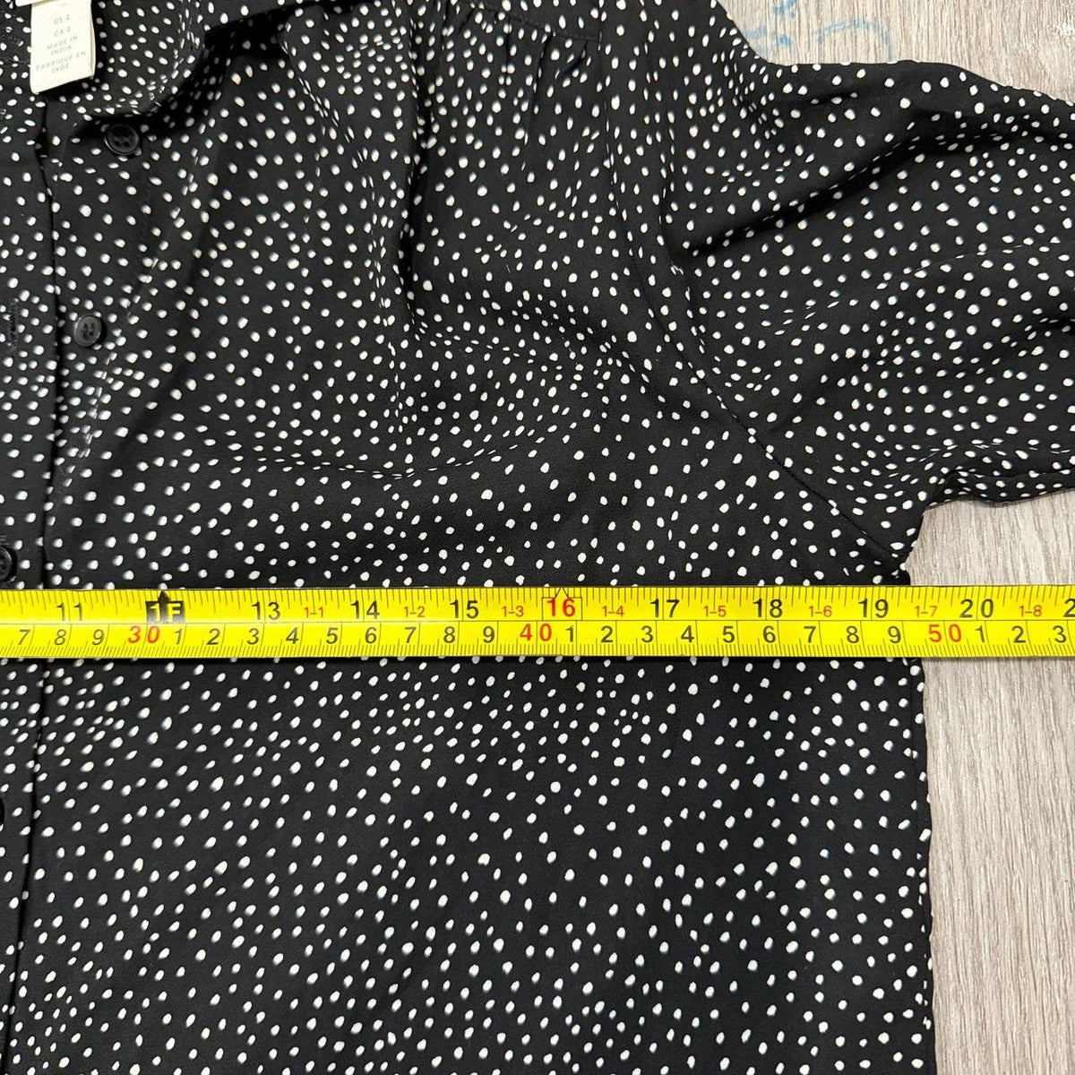 Vintage Y2K 2000's H&M Black Polka Dot Oversized Button-Up Shirt