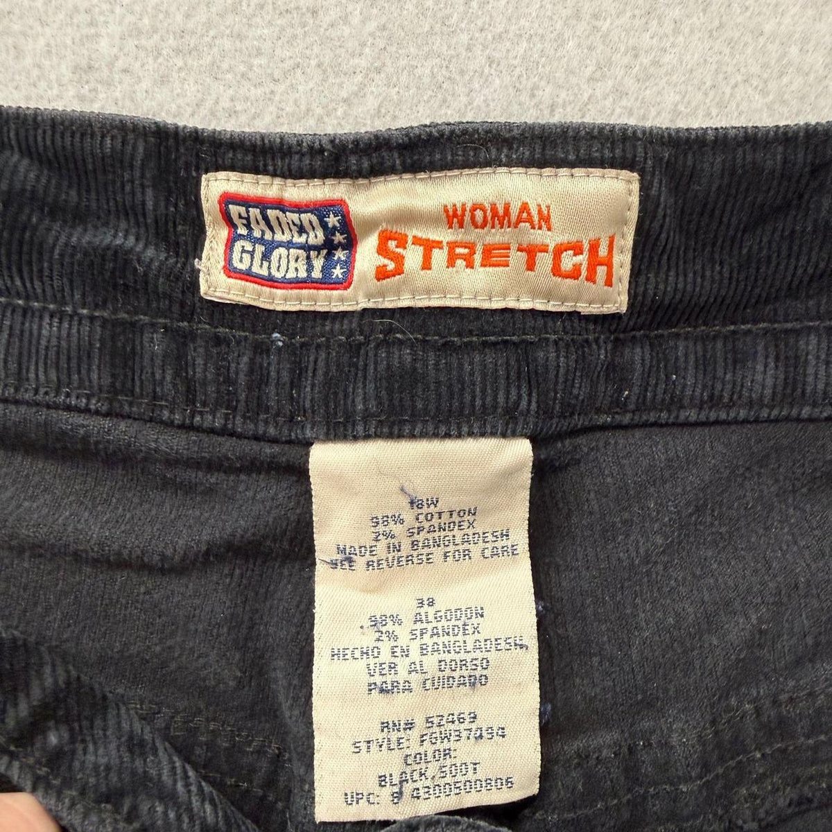 Vintage Y2K 2000's Women's Black Open Leg Corduroy Pants