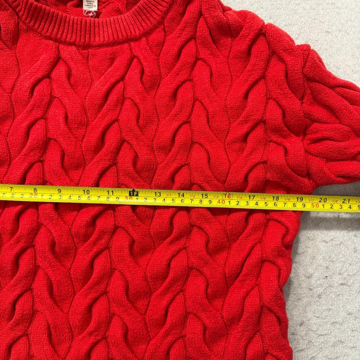 Vintage Y2K 2000's Philosophy Red Boxy Cable Knit Sweater