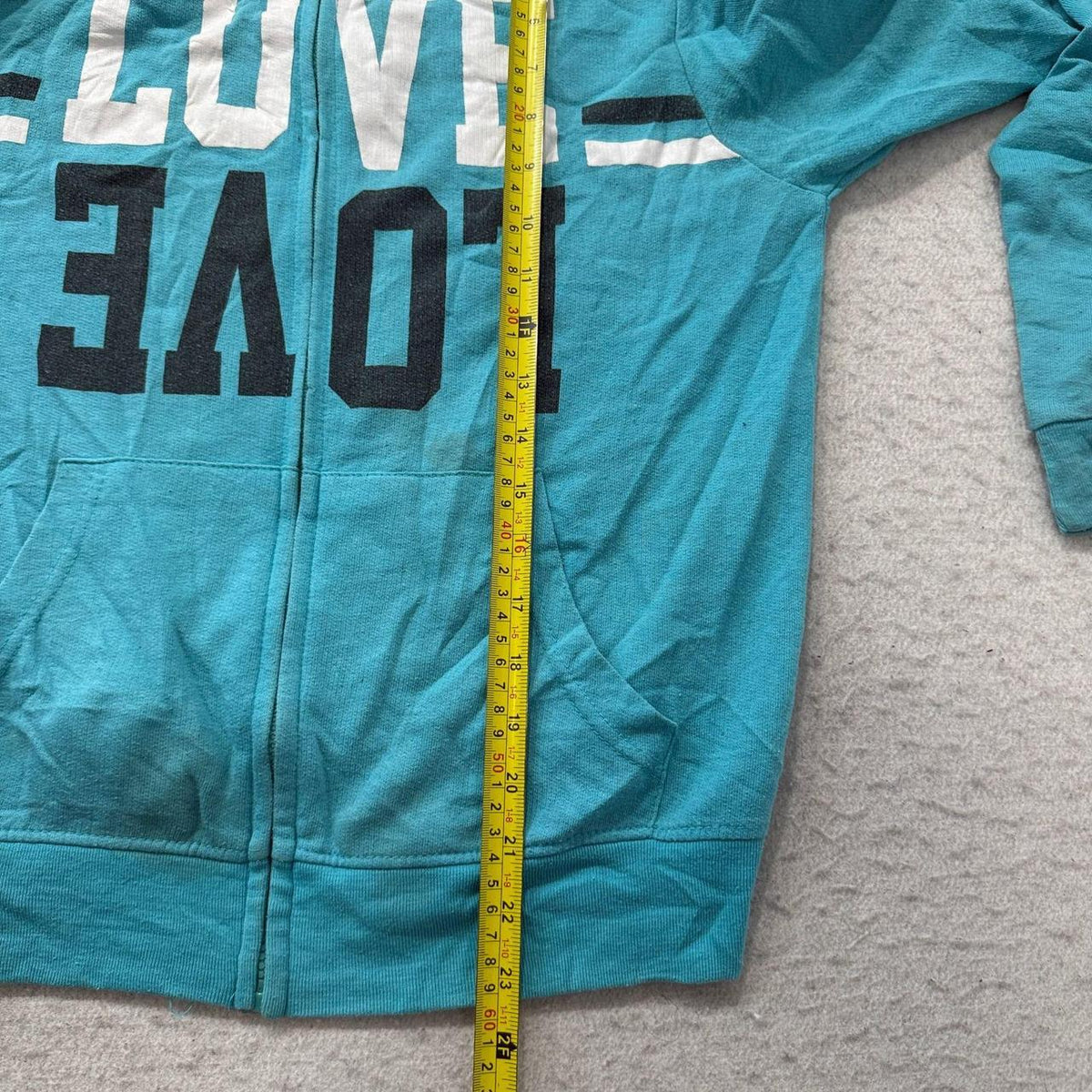 Vintage Y2K 2000's Thrill Teal Boxy Zip Up Graphic Hoodie
