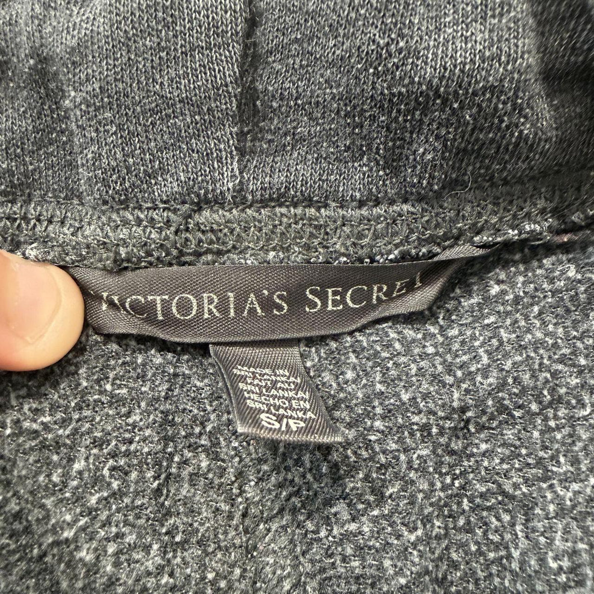 Vintage Y2K 2000's Victoria's Secret Charcoal Grey Baggy Graphic Sweatpants
