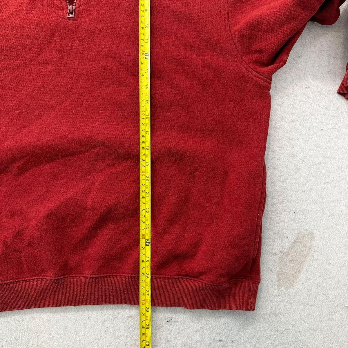 Vintage Y2K 2000's Van Heusen Red Boxy Faded Quarter Zip Sweatshirt