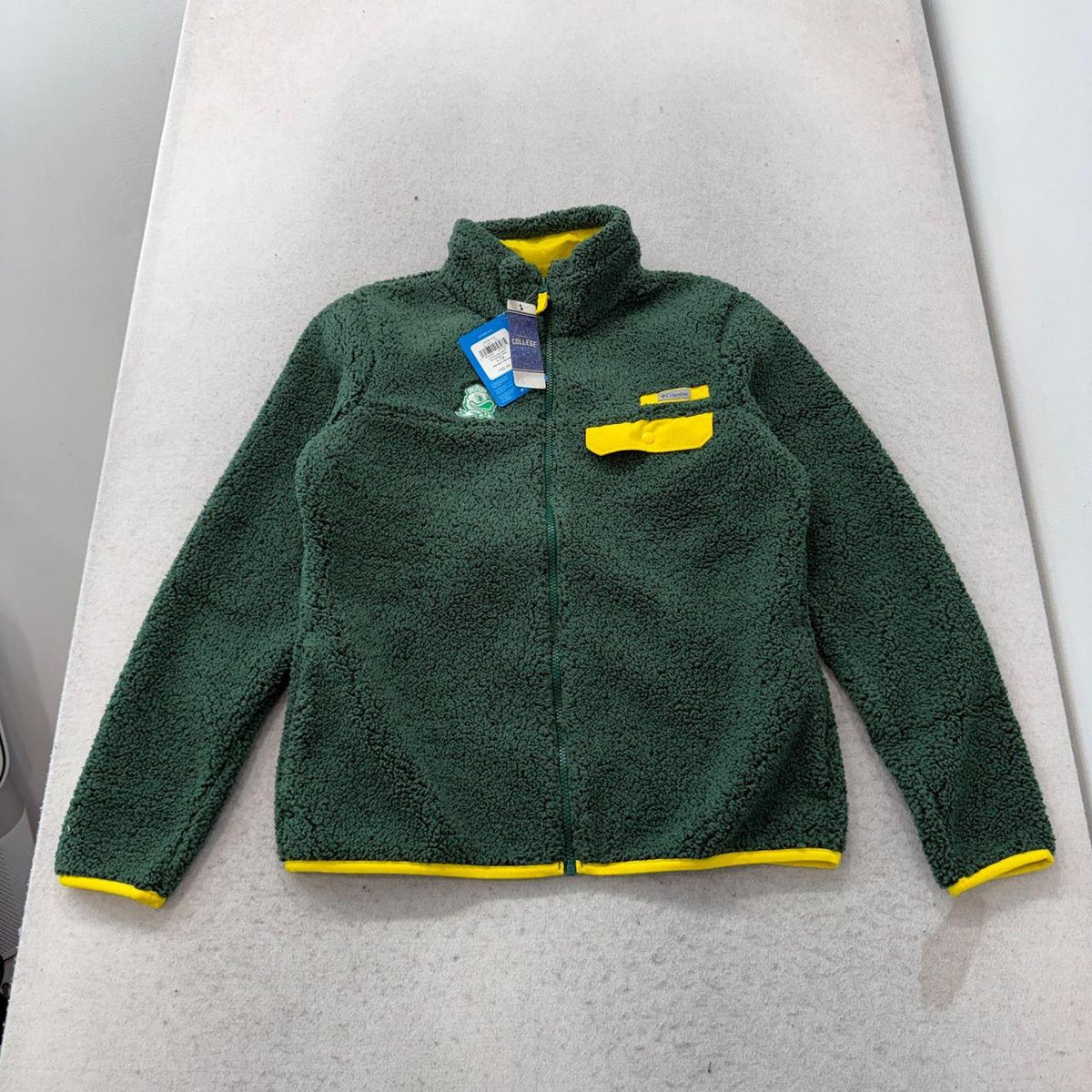 Vintage Y2K 2000's Columbia Forest Green Boxy Graphic Fleece Jacket