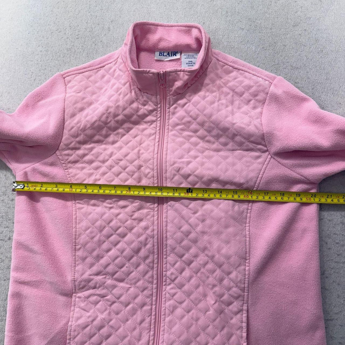 Vintage Y2K 2000's Women's Blair Pink Quilted Zip Up Fleece Jacket
