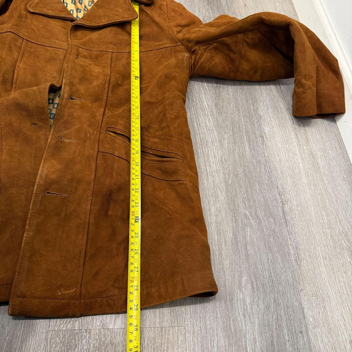Vintage Y2K 2000's Women's Cognac Brown Boxy Suede Jacket