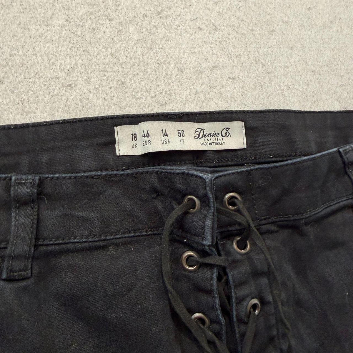 Vintage Y2K 2000's Women's Black Faded Open Leg Denim Shorts