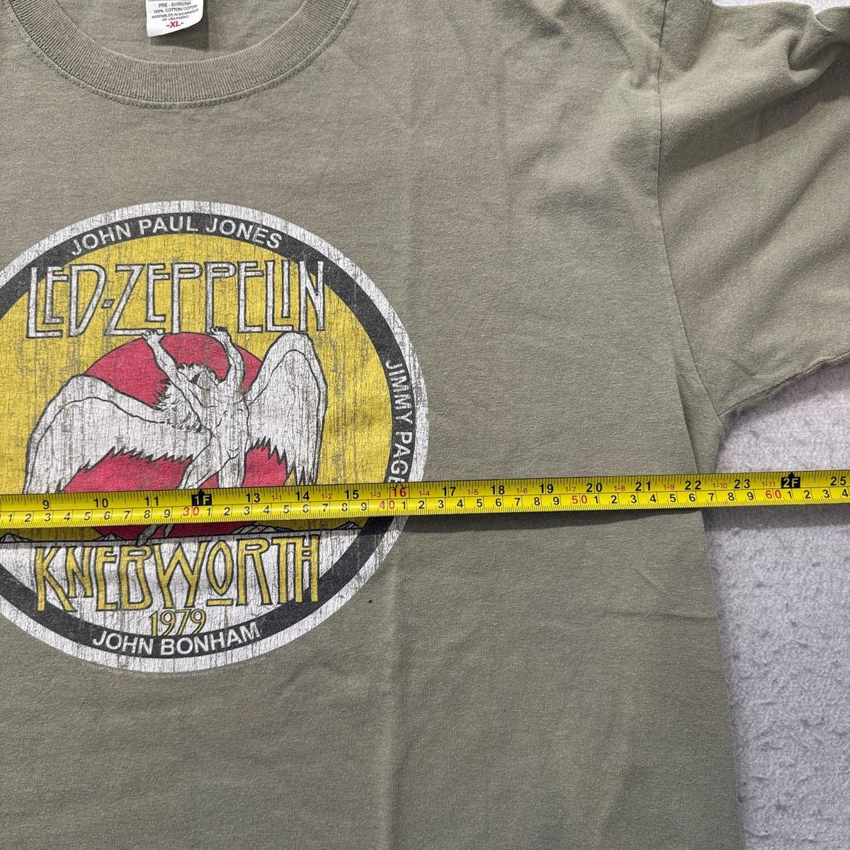 Vintage 90s Anvil Sage Green Grunge Led Zeppelin Graphic Tee