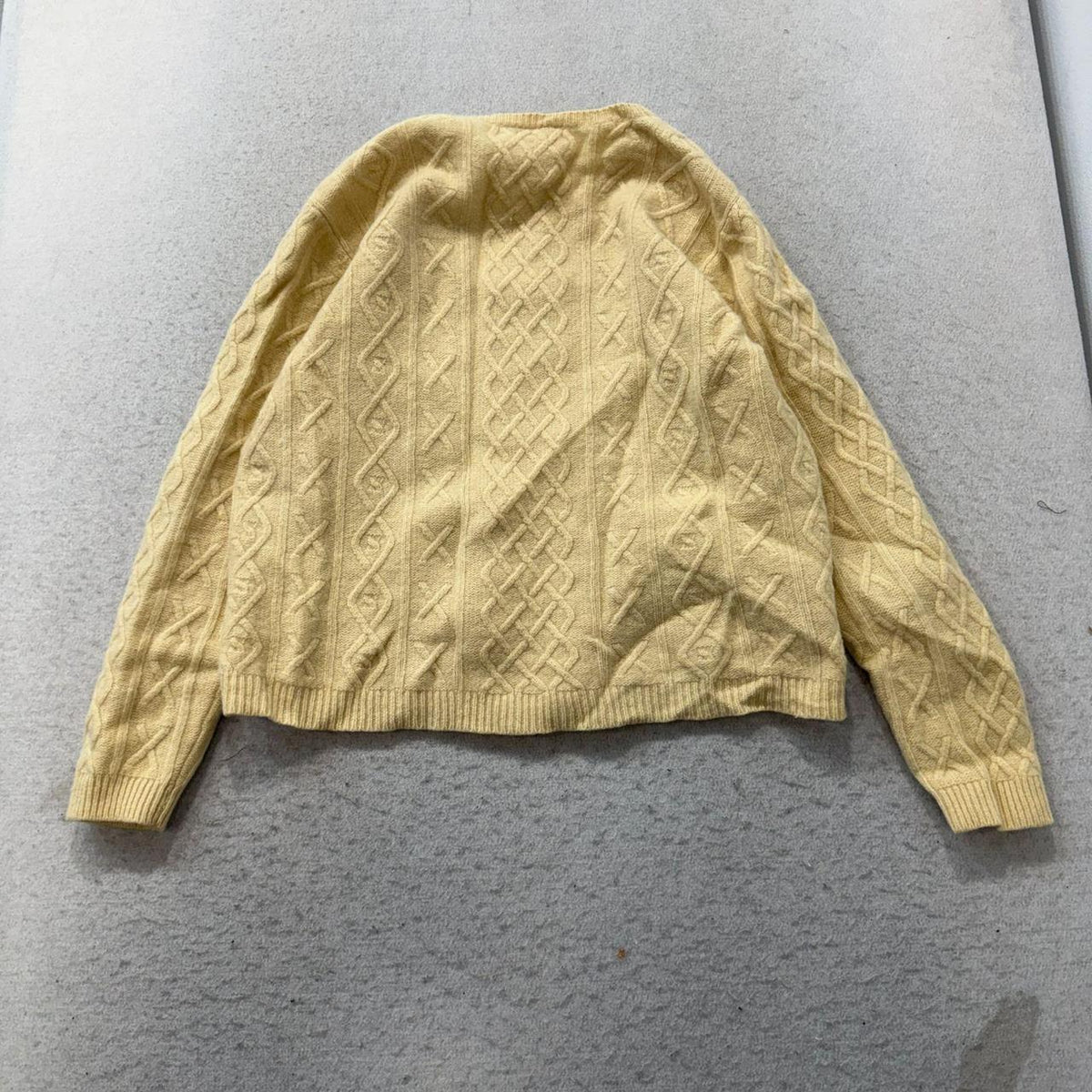 Vintage Y2K 2000's Talbots Cream Boxy Cable Knit Crewneck Sweater