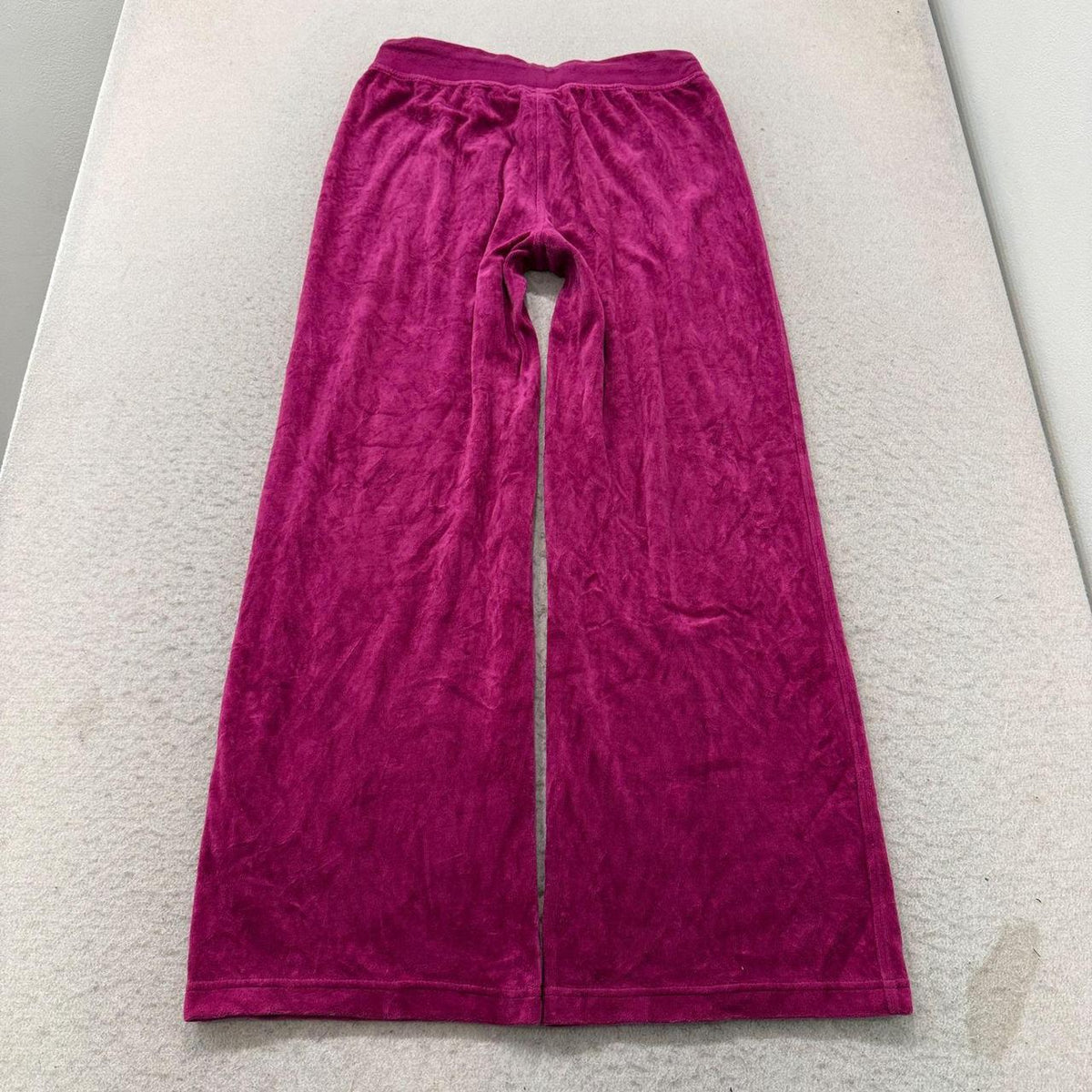 Vintage Y2K 2000's Women's Juicy Couture Magenta Baggy Velvet Track Pants