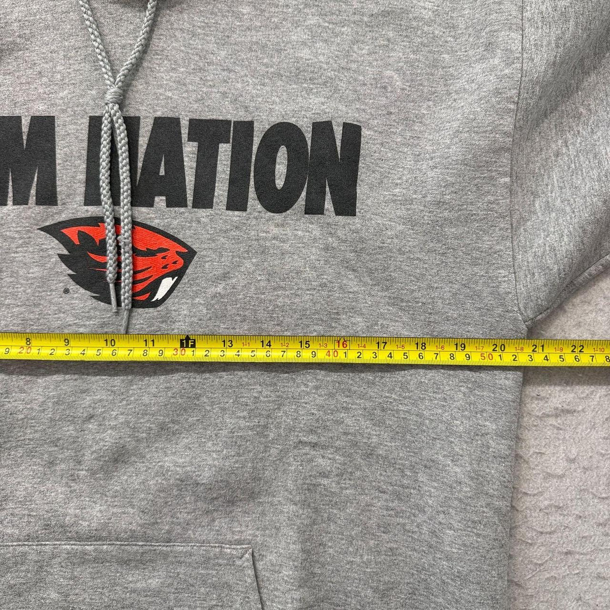 Vintage Y2K 2000's Port and Company Grey Faded Oversized Graphic Hoodie