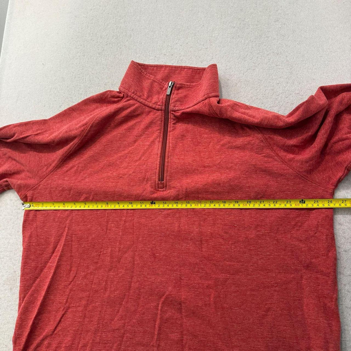 Vintage Y2K 2000's L.L.Bean Red Heather Faded Quarter Zip Pullover
