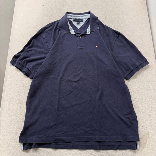 Vintage Y2K 2000's Tommy Hilfiger Navy Oversized Polo Shirt