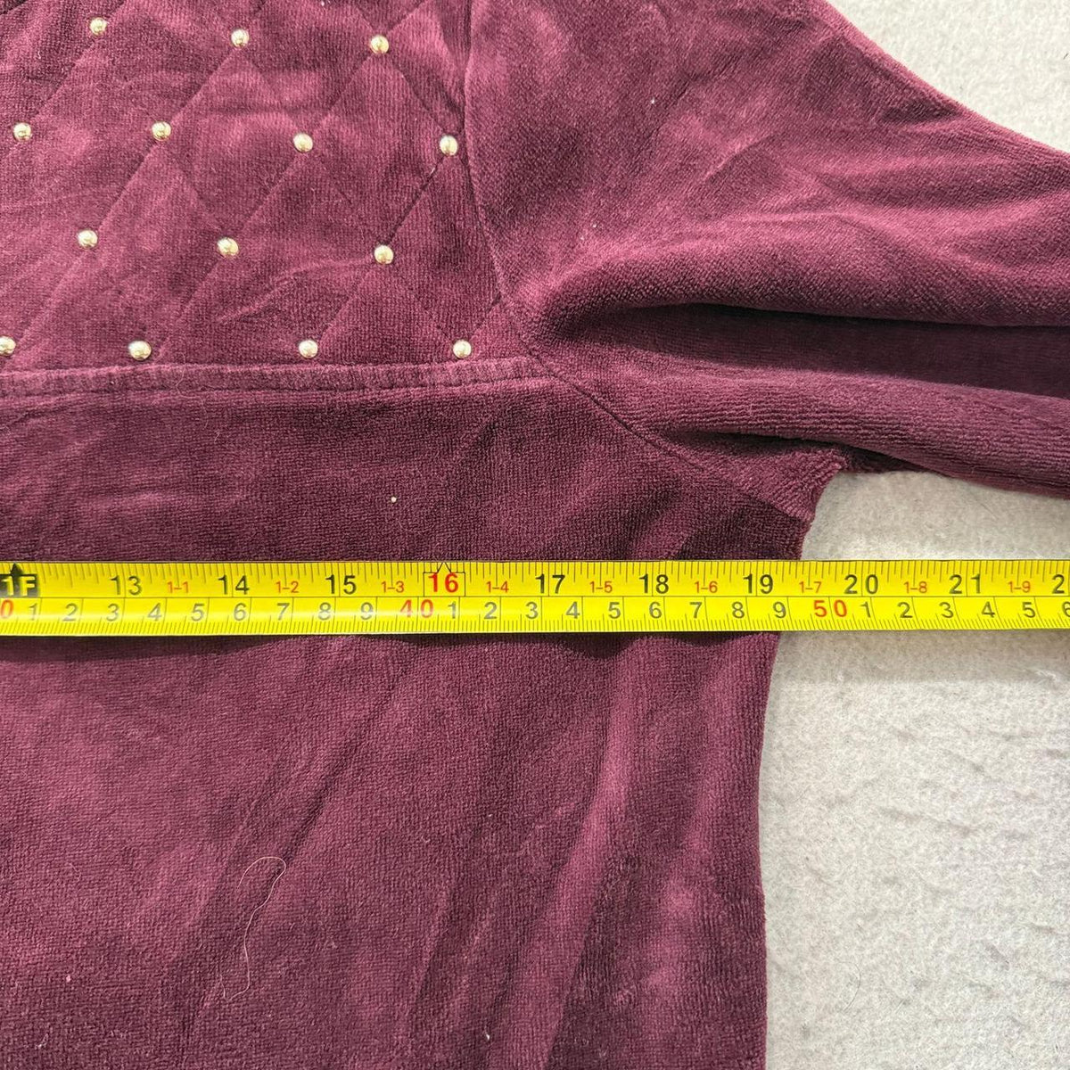 Vintage Y2K 2000's Women's Burgundy Velvet Zip Up Rhinestone Jacket